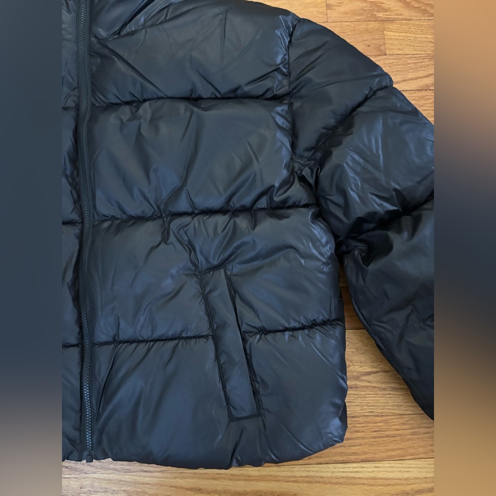 Gap Relaxed Puffer Jacket Women’s XXL Black Faux Fur Collar Quilted Coat New - Picture 5 of 7